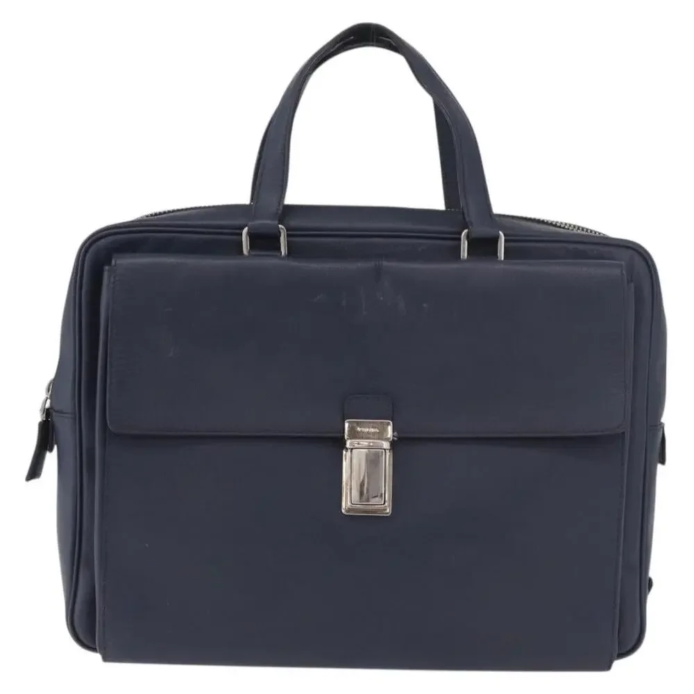Prada Saffiano Business Bag Blue